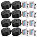 Miniatyrbilde 1 av 5: 3D Natt LED Lys Lampe Base LED Lys Display Base Lysende Base Stativ 16 Farger Med Fjernkontroll Og USB-Kabel