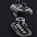 Miniatyrbillede 3 af 5: Ugle Fidget Rotate Slider Metal Legetøj til Voksne, Sort