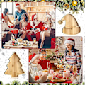 Miniatyrbilde 3 av 5: 3 stk. Jule Serveringsbrett i Tre, Tallerken i Tre, Serveringsfat for Jul, DIY Unik Mat, Kake, Snacks, Frukt
