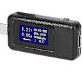 Miniatyrbild 3 av 5: Usb Typ-c Testare, Multifunktionell Dubbelriktad Strömspänning DC Digital Voltmeter (svart)