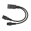 Miniatyrbillede 5 af 5: Strømsplitterkabel: IEC 320 C14 Han til C13 og C5 Hun Adapter - 10A 250V