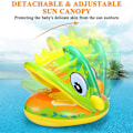 Miniatyrbilde 4 av 5: Baby Pool Float med Solskjerm - Oppblåsbar Badering Baby Flyte Spring Float Basseng Sikkerhetssete Barne Vannleker (Grønn-frosk)