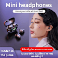 Pikkukuva 1 / 5: Pienet näkymättömät Bluetooth 5.3 HiFi Stereo -nappikuulokkeet, matalan latenssin langattomat kuulokkeet mikrofonilla työhön, musiikkiin B