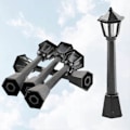 Miniatyrbillede 2 af 5: 5 stk. Mini Gadelampe Model Lampe Stolpe Lys Udendørs Sti Lanterne Stolpe Juledukke
