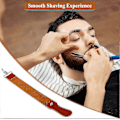 Miniatyrbillede 2 af 4: Ægte Læder Strop Rem Barbermaskine Barberkniv Foldbar Barbers Læder Sliber Slibebælte, Dobbeltsidet Læderstrop til Slibning og Sm
