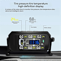 Miniatyrbild 2 av 5: Bil Husbil Lastbil TPMS 6 Hjul Sensor Solenergi Däcktrycksövervakningssystem Temperatur Klocka Lufttryck