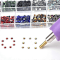 Miniatyrbild 2 av 5: Hotfix Applikator Verktygssats DIY Hot Fix Strass med 7 Spetsar Stöd Stativ Pincett Rengöringsborste Vaxpennor Kit