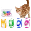 Miniatyrbild 4 av 4: Katt Leksaksfjädrar Bred Färgstark Fjäderleksak för Katt Plastspiral Fjädrar För Kattunge Husdjur