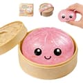 Glittering Dumplings, adorable glittering dumpling gift box, relieves anxiety, soft and squeezable dough for stress relief, pink gift pink Pink