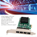 Miniatyrbillede 5 af 5: 4 Port Gigabit Ethernet Kort 10/100/1000Mbps 4 RJ45 Porte Fjernopvågning Plug and Play Gigabit 4 Port NIC til PC