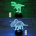 Miniatyrbillede 1 af 5: SBSG T-Rex 3D Natlampe & Triceratops 3D Natlampe