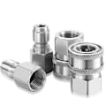 Miniatyrbilde 5 av 5: 2 sett Npt 3/8 tommers rustfritt stål hann- og hunn hurtigkoblingssett trykkvaskeradaptere (i