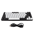 Pikkukuva 2 / 5: Pelinäppäimistö Type C 84 Näppäintä RGB Taustavalaistu Ergonomisesti Kaareva Hiljainen Langallinen Näppäimistö Kotiin Toimistoon Muokkaukseen Valkoinen