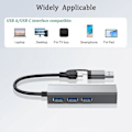 Pikkukuva 5 / 5: USB3.0 Ethernet -sovitin 2 in 1 Plug and Play 5 Gbps Nopea, ajuriton, helppo asennus RJ45 Type-C HUB -keskitin MacBook Prolle