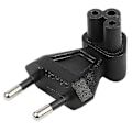Miniatyrbild 1 av 5: 2-polig EU hane till IEC 320 C5 hona AC-adapter 2,5A säkring, EU industriell strömomvandlare