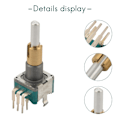 Miniatyrbild 5 av 5: EC11EBB24C03 Dubbelaxlig Encoder med Brytare 30 Positioneringsnummer 15 Handtag 25mm