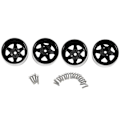 Pikkukuva 3 / 5: 4 kpl 1,9 tuuman metallinen Beadlock-vanne 1/10 RC Crawler Axial SCX10 II III TRX4 D90 -malleihin, musta