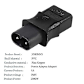 Pikkukuva 4 / 5: WJTG 2-nastainen Iec 320 C8 uros - Iec 320 C9 naaras AC-adapteri 6A/250V Eu teollisuusvirtamuunninJ