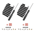 Miniatyrbillede 3 af 5: 2 sæt køleplade aluminium radiator kølefinne til CM4 Compute Module 4 CPU køleplade med termisk