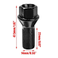 Pikkukuva 2 / 5: 5 kpl M14 x 1.25 Musta Lukkomutteri Teräs 36136781151 - X3 X5 E70 E71 F20 F25 X5 X6