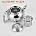 Miniatyrbillede 1 af 4: Sunrain Tekande Med Infuser Løs Te Blad 2 Liter Rustfrit Stål Tekande Kaffe Vand Lille Ked