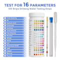 Miniatyrbillede 2 af 5: 16-i-1 Vandteststrips, drikkevandstestkit, 100 strips hjemmevandkvalitetstestkit