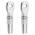 Miniatyrbillede 1 af 5: 2 stk. 316 Rustfrit Stål Swageless Øje Terminal Tråd Kabeltov DIY Tilbehør Rigging Hardware Balust