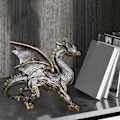 Miniatyrbilde 1 av 5: Steampunk Dragefigur Gotisk Bronsefinish Mytisk Statue 9\" Lang