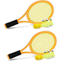 Miniatyrbild 1 av 5: Tennisracket för Barn med Bärväska, 4 Mjuka Träningsbollar och 6 Badmintonracketar, Tennisracket Presentuppsättning för Barn för Utomhus- och Inomhussporter