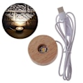 Miniatyrbillede 1 af 5: LED Rund Form Hvidt Lys Stand Base Til Krystaller/glas Resin Kunst Ornament