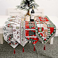Miniatyrbilde 4 av 5: Julebordløper, Vaskbar Bomulls Lin Bordduk Borddekorasjon, Julemiddag