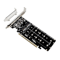 Pikkukuva 5 / 5: PCIE 4.0 Kaksi Levyä PCIeX16 - M.2 M-Key NVME SSD Laajennuskortti, Tukee 4 NVMe M.2 M Key 2280 SSD -levyä