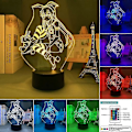Miniatyrbild 2 av 5: Pojke/flicka Sovrum Anime Kancolle /shimakaze Figur LED-lampa 7/16 Färg Fjärrkontroll Nattlampa 3D Illusion Lampa För Sovrumsinredning USB-lampa Atmosfär