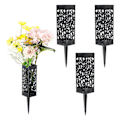 Miniatyrbillede 2 af 5: 4 Pakke Gravsted Vase Mindesmærke Gravsted Dekorationer Kirkegård Blomsterbeholdere Med Pinde Dræning