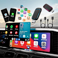 Pikkukuva 2 / 3: Langaton CarPlay-sovitin ja Android Auto -langaton sovitin ympäristövalolla, CarPlay-sovitin