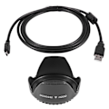 Miniatyrbillede 1 af 5: Kamera USB Datakabel Ledning Med 52mm Blomstrende Linseblænde Til D5200 D5100 D3200 Kit F3.5-5.6