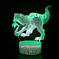 Miniatyrbillede 1 af 2: Dinosaur Gaver, T-rex Dinosaur 3d Natlampe Til Børn Kontrol & 16 Farver Skiftende & Dæmpbar Funktion & Gaveindpakning, Julefødselsdagsgaver Til Dreng Pige