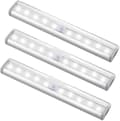 3 Pak Opgraderet USB Genopladelig 10 LED Magnetisk Bevægelsessensor Lys