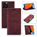 Miniatyrbilde 1 av 5: Etui til iPhone 13 Pro - Etui med kortholder, rød PU-lær lommebok flip-etui for Apple iPhone 6.1 tommer