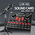 Miniatyrbilde 2 av 4: Bluetooth Profesjonelt Lydkort for Livestreaming USB Audio Interface Mikser DJ Lyd for Opptak Mikrofon Gitar