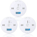 Miniatyrbild 1 av 2: Kolmonoxidvarnare 3-pack, CO-larmdetektor Sensor Batteridriven Med LCD Digital Display F