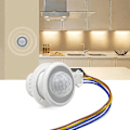 Miniatyrbillede 2 af 5: 2x Mini Bevægelsessensor Lyskontakt 110-220v Pir Sensor Smart Detektion Tidsforsinkelse Justerbar Infrarød Induktion Detektor