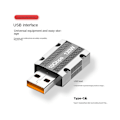 Pikkukuva 4 / 5: 120W sinkkiseos Type-C - USB Otg -sovitin 10 Gbps USB-uros - USB-C -naarasliitin puhelimen sovittimeen