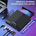 Miniatyrbillede 4 af 5: USB 3.0 Type-C Ekstern Brænder DVD RW CD Drev Høj-Hastigheds Bærbar Optisk Brænder til PC Laptop