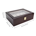 Miniatyrbild 5 av 5: Klockbox Organizer Display Fint Trä 10 Fack Lyxigt Fodral Smyckesdisplay Förvaringslåda YEMAA