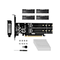 Pikkukuva 1 / 5: PCIe-M2-sovitinkortti, PCIE X16 4-porttinen M2 NVME M-avaimella varustettu SSD-kortti PCI Express -laajennuskortti lämmö
