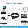 Pikkukuva 2 / 4: HDMI - VGA -sovitinkaapeli VGA - HDMI -sovitin monitori d-sub - HDMI 15-nastainen HDMI-sovitin uros - VGA urosliitäntäkaapeli lähetin yksisuuntainen, sfygv
