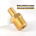 Miniatyrbilde 4 av 5: Luftfylleradapter, Messing Luftslangeadapter 1/4\" NPT (M) til Standardventil (M)