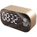 Miniatyrbild 1 av 5: Trådlös Bluetooth Högtalarklocka, Digital Spegelradio Väckarklocka USB Laddningsport AUX TF Kort Spela Upp Display för Sängbord Sovrum