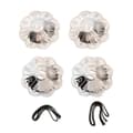 4x Blomformade Magdans Finger Cymbaler Ren Mässing Dans Silver